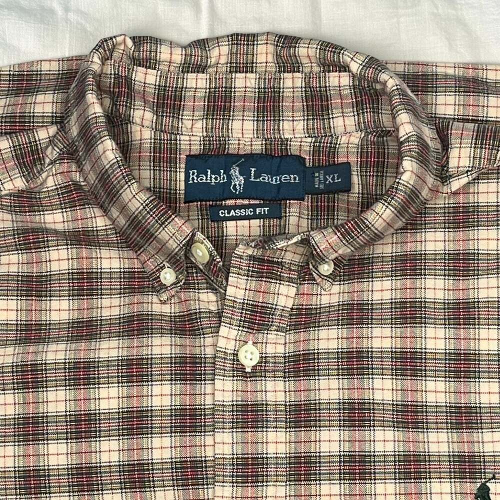 Ralph Lauren Classic Fit Long Sleeve Plaid Button-Down Shirt, Men's XL